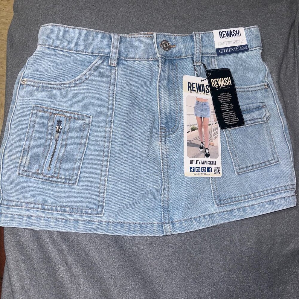 Rewash Women Authentic Denim Utility Mini-Skirt Size " 1/25 "